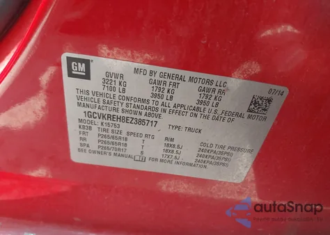 2014 Chevrolet Silverado 1500 2Lt from USA, damaged, VIN 1GCVKREH8EZ385717